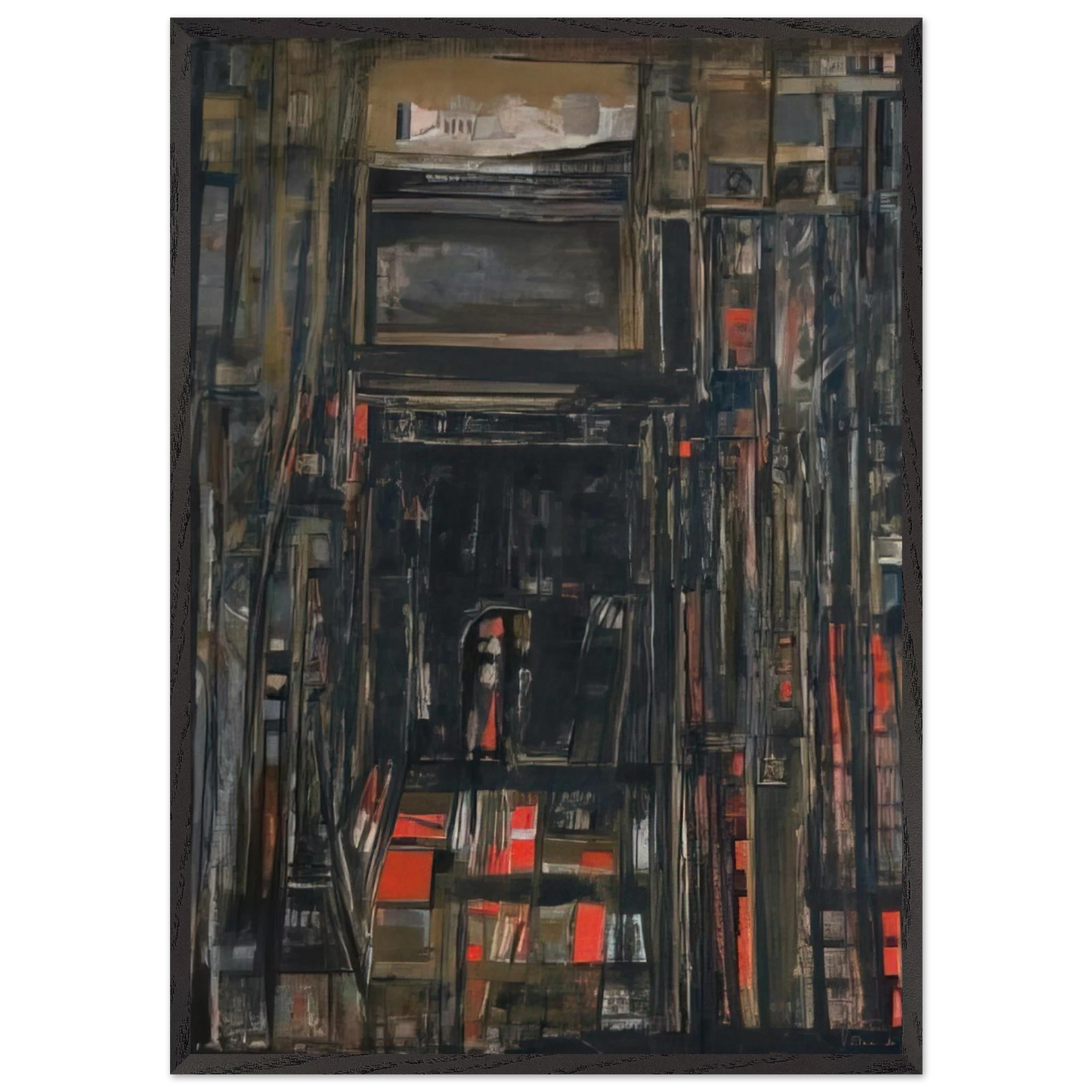 Le theatre PIrandello - 1976 - Maria Helena Vieira da Silva 70x100 cm / 28x40 inches Framed Art Print – Black Wooden Frame