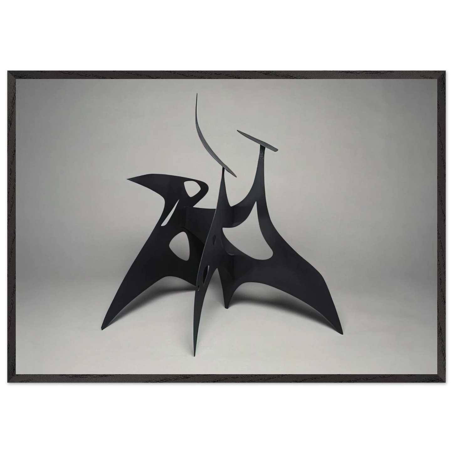 MUCH PIERCED 1947 - Alexander Calder 70x100 cm / 28x40 inches Framed Art Print – Black Wooden Frame