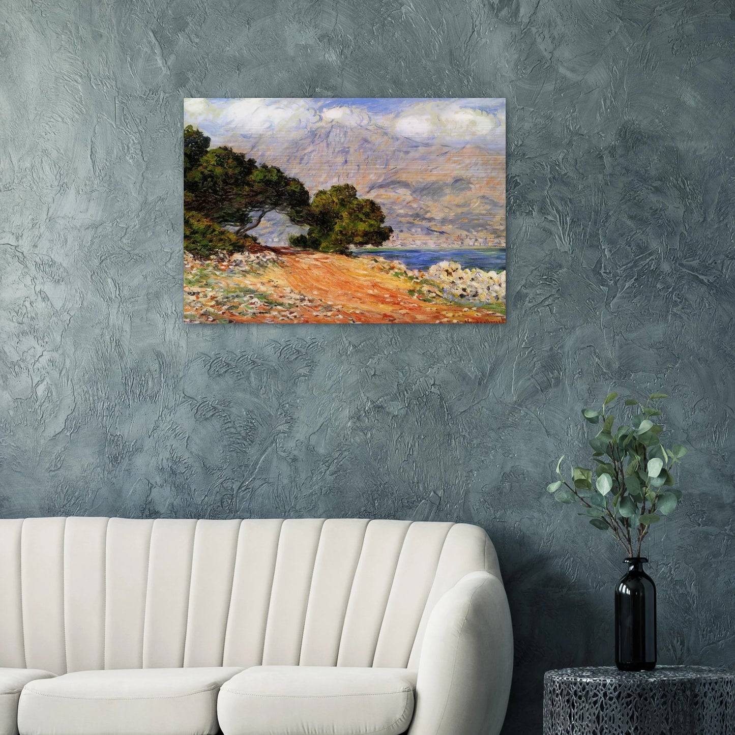 Meton Seen from Cap Martin - claude monet Brushed Aluminum Print - 70x100 cm / 28x40 inches | claude monet Aluminum Print | claude monet Prints
