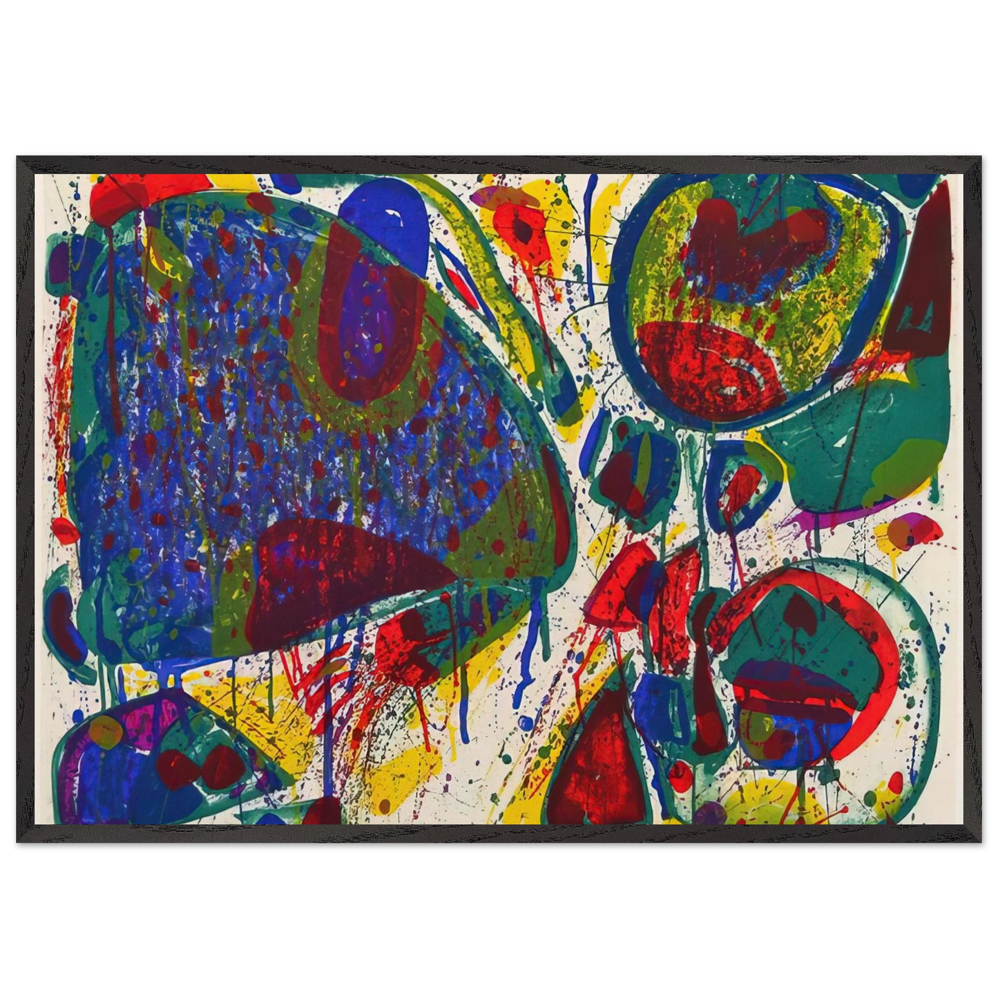 Variant III from Bright Jade Ghost - Sam Francis 70x100 cm / 28x40 inches Framed Art Print – Black Wooden Frame