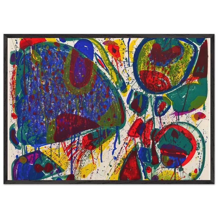 Variant III from Bright Jade Ghost - Sam Francis 70x100 cm / 28x40 inches Framed Art Print – Black Wooden Frame