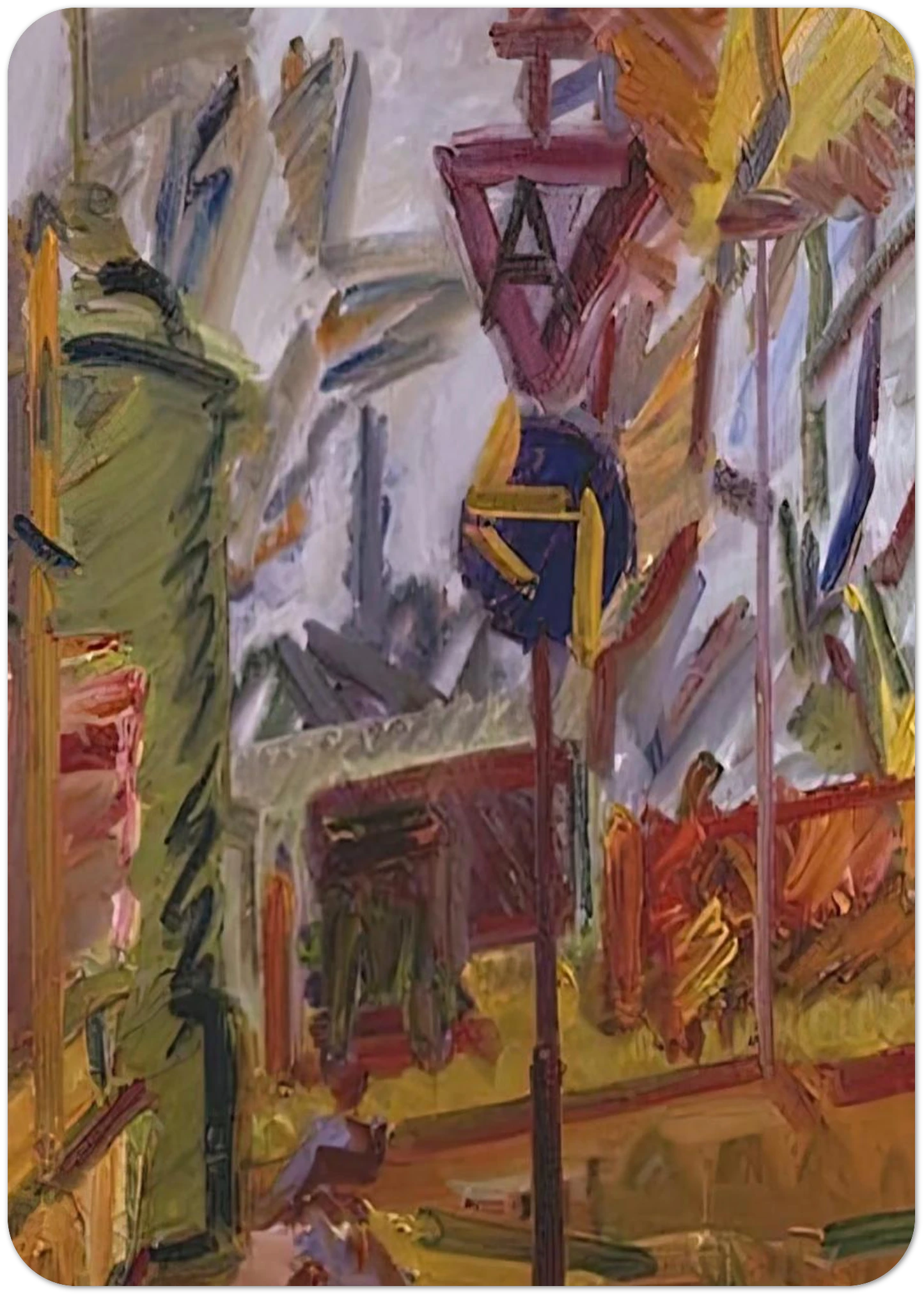 PARK VILLAGE By Frank Auerbach Pack of 10 Post Cards | Frank Auerbach Post Cards | A6 (10.5 x 14.8 cm) - 4.1 x 5.8 inches