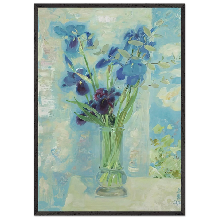Fleurs - Post-Impressionism - Le Pho 70x100 cm / 28x40 inches Framed Art Print – Black Wooden Frame