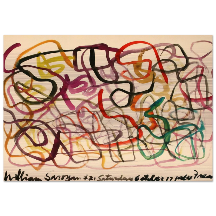 #21 Saturday October 17, 1964 Fresno - 1964 - William Saroyan Brushed Aluminum Print - 70x100 cm / 28x40 inches | William Saroyan Aluminum Print | William Saroyan Prints