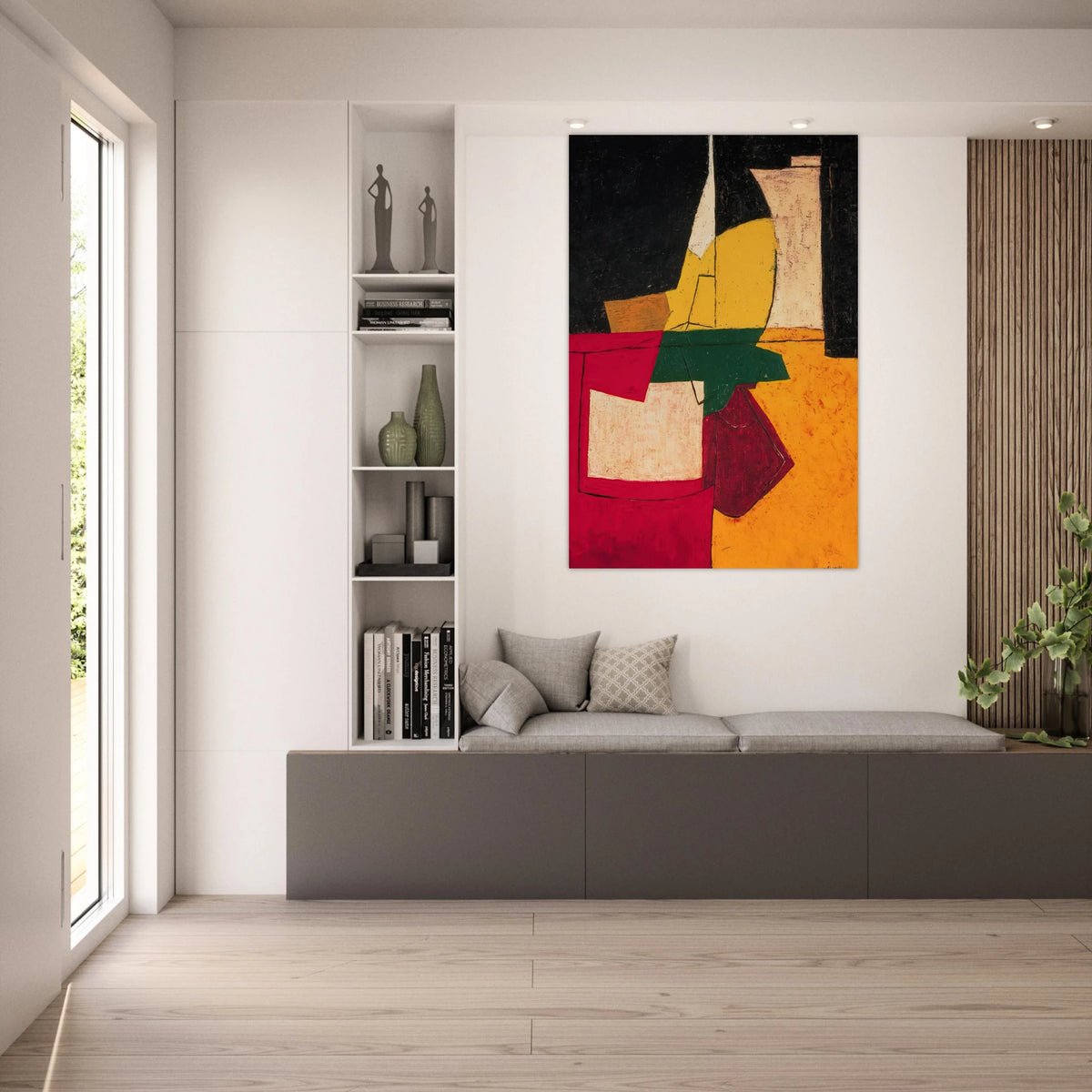 Composition abstraite aux traits - 1951 - Serge Poliakoff Art Prints - 100x150 cm / 40x60″ inches | Serge Poliakoff Poster | Serge Poliakoff Prints
