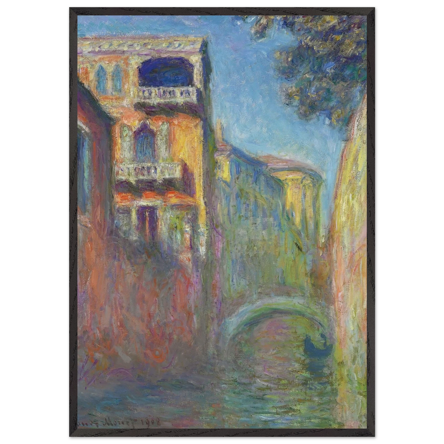 Venice Rio de Santa Salute - claude monet 70x100 cm / 28x40 inches Framed Art Print – Black Wooden Frame