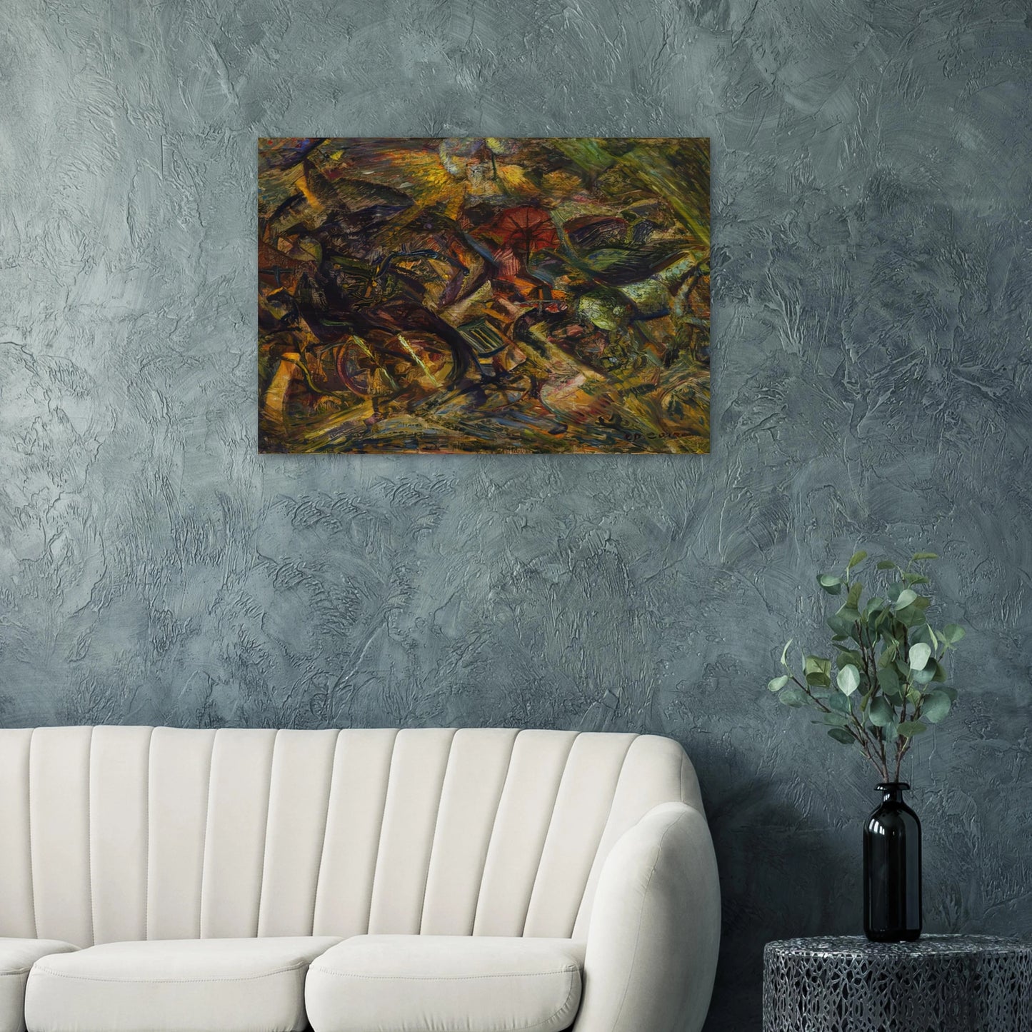 JOLTS OF A CAB 1911 - Carlo Carra Brushed Aluminum Print - 70x100 cm / 28x40 inches | Carlo Carra Aluminum Print | Carlo Carra Prints