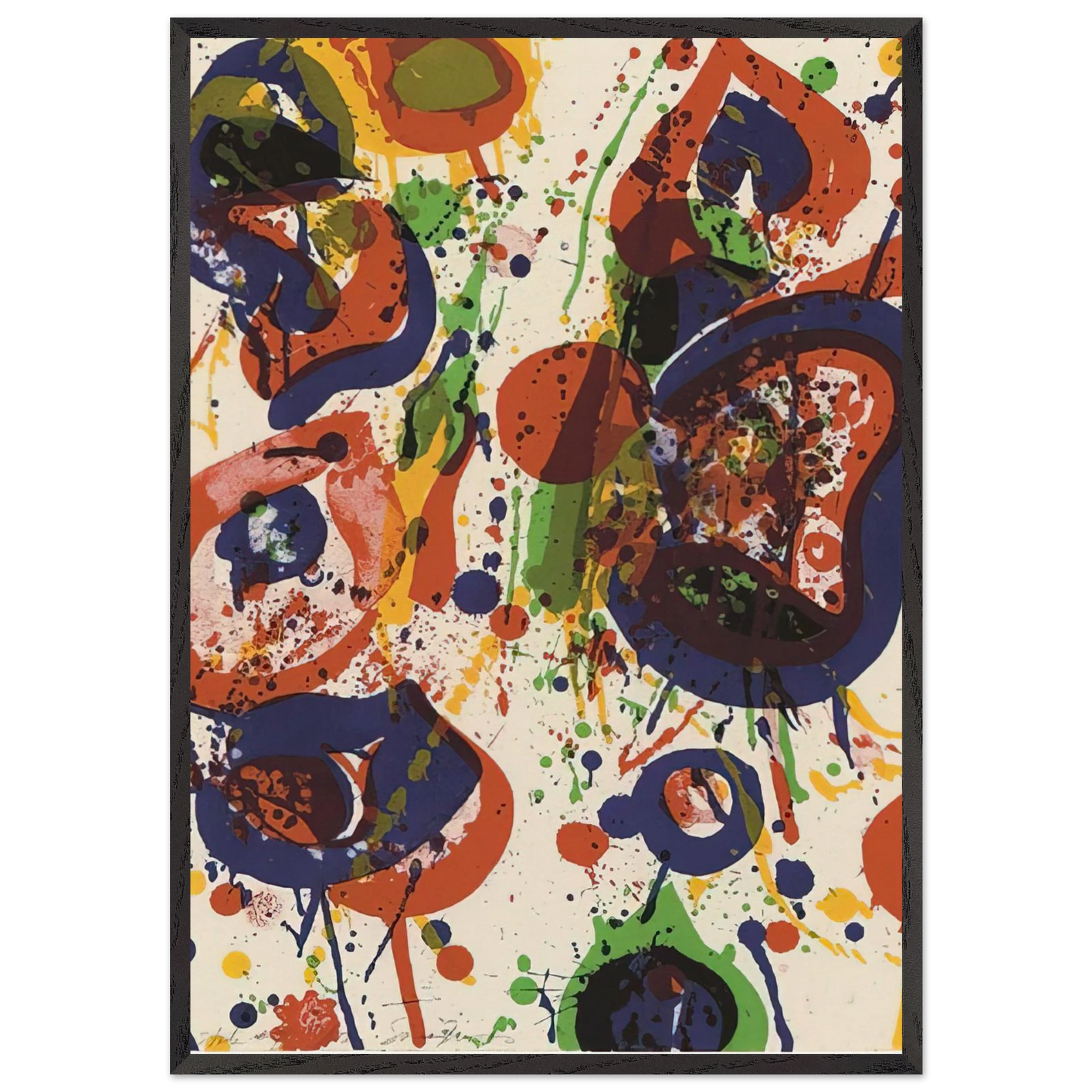 Untitled from Pasadena Box Lembark L59 - Sam Francis 70x100 cm / 28x40 inches Framed Art Print – Black Wooden Frame