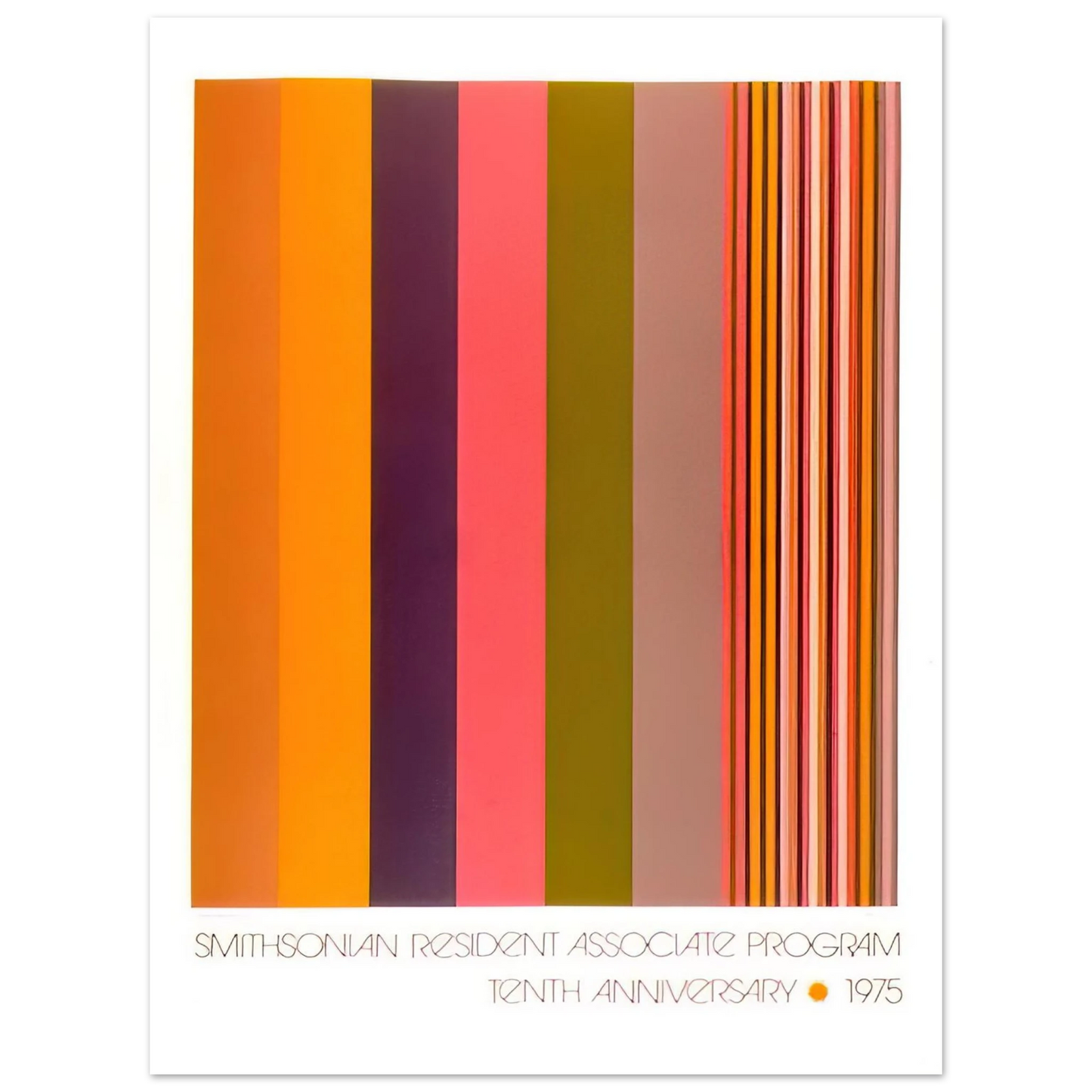Gene Davis - Smithsonian Resident Associate Program Tenth Anniversary Poster - 1975 75x100 cm / 30x40inches Fine Art Poster