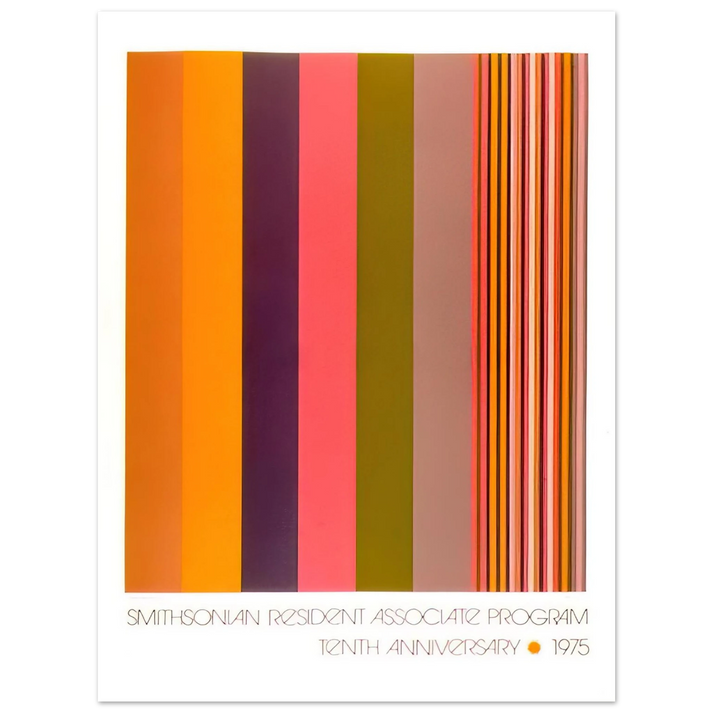 Gene Davis - Smithsonian Resident Associate Program Tenth Anniversary Poster - 1975 75x100 cm / 30x40inches Fine Art Poster