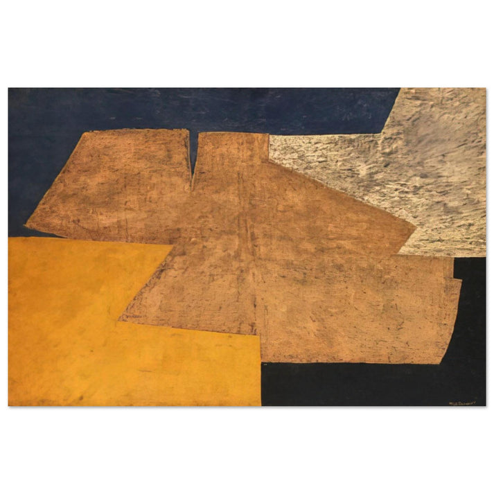 Composition jaune, mauve, bleu et noir La table d'or - 1952 - Serge Poliakoff Art Prints - 100x150 cm / 40x60″ inches | Serge Poliakoff Poster | Serge Poliakoff Prints
