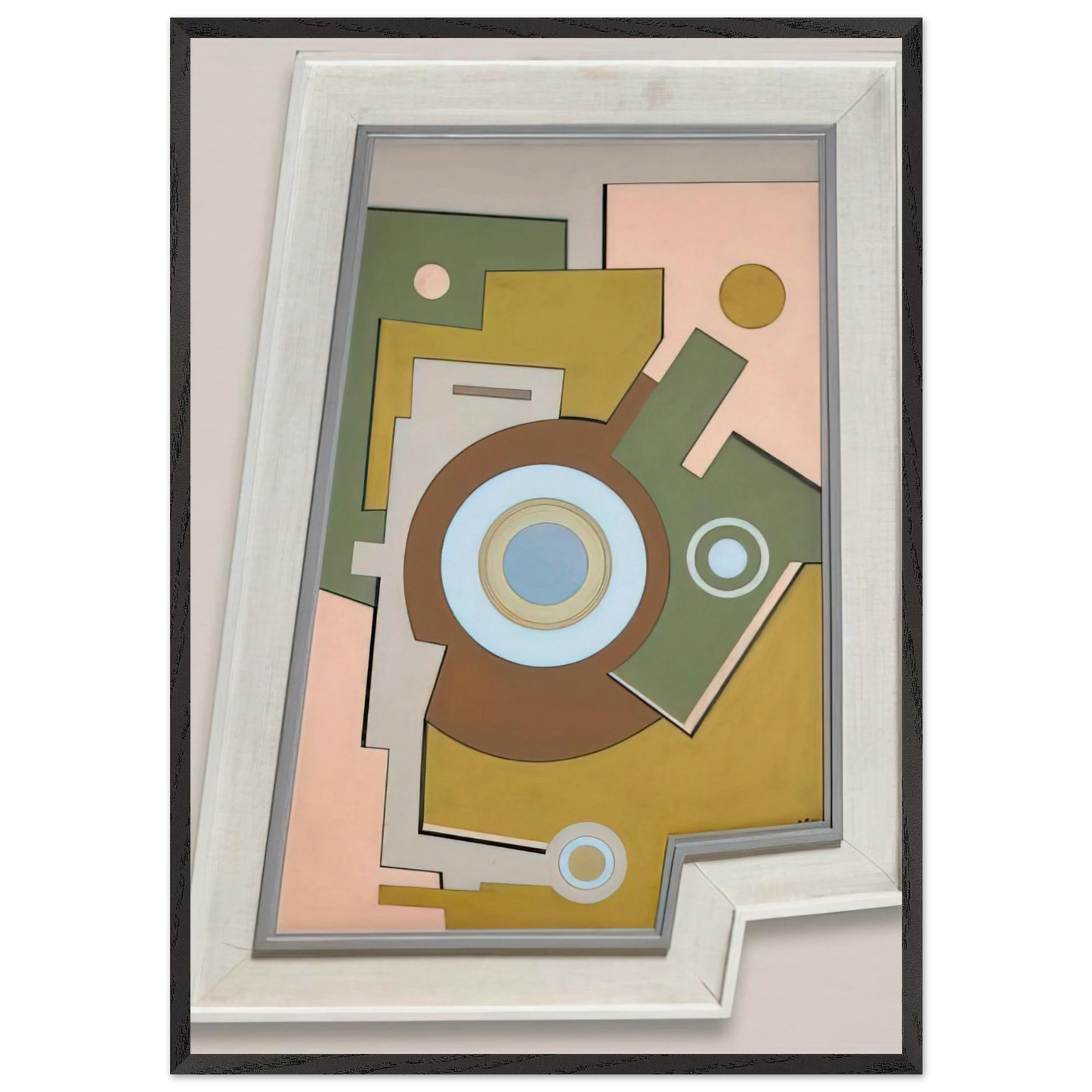 Blue Circle - 1947 - Carmelo Arden Quin 70x100 cm / 28x40 inches Framed Art Print – Black Wooden Frame