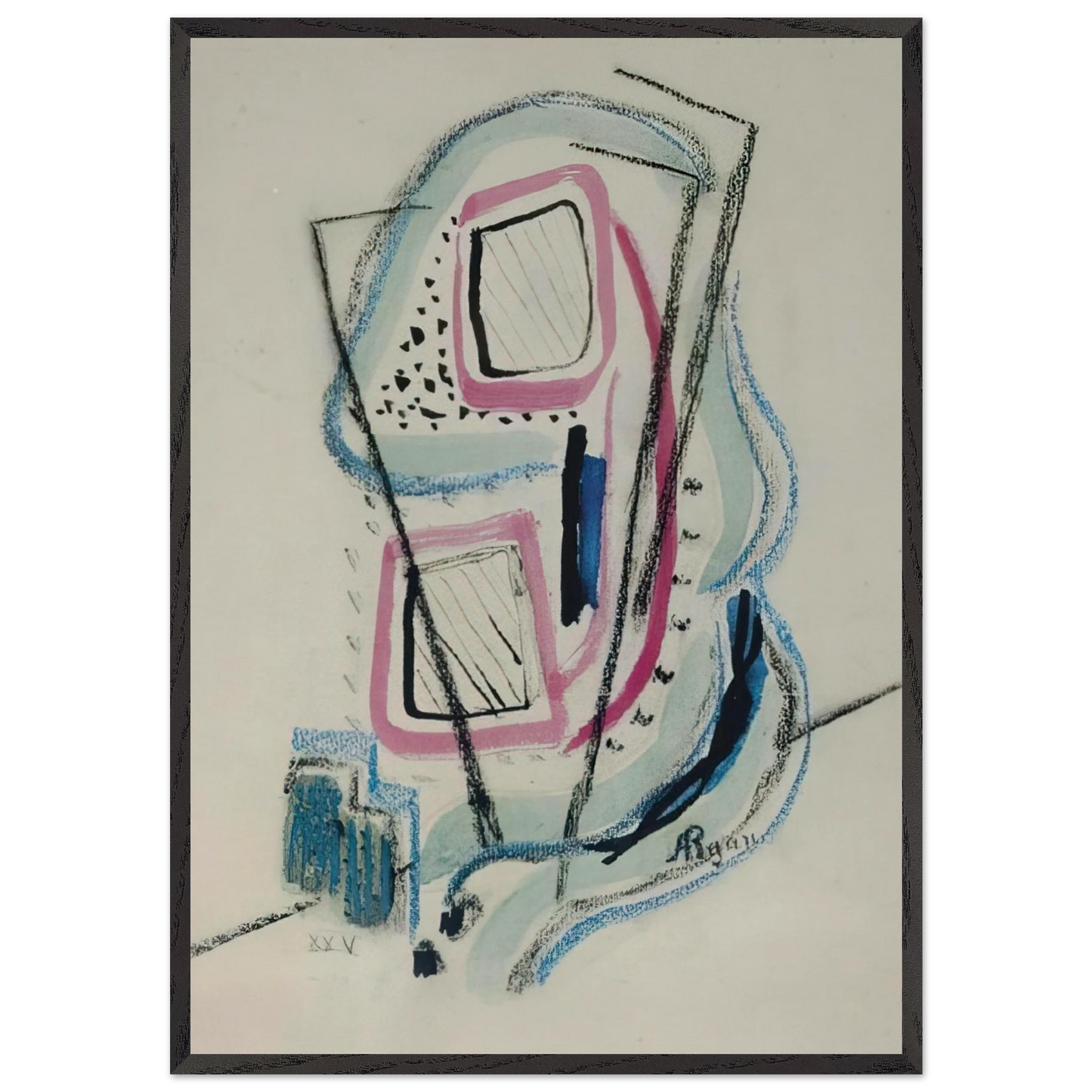 XXV - 1940 - Anne Ryan 70x100 cm / 28x40 inches Framed Art Print – Black Wooden Frame