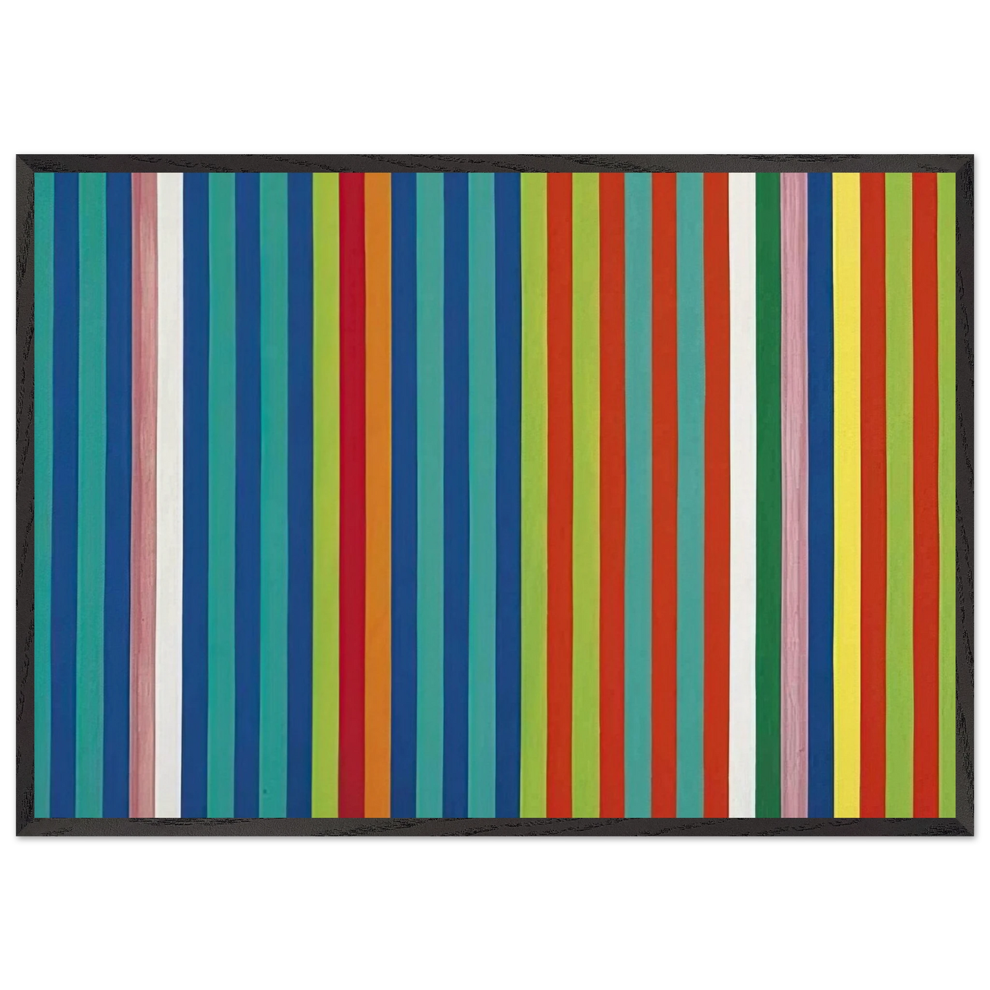 Orange Twitter - 1966 - Gene Davis 70x100 cm / 28x40 inches Framed Art Print – Black Wooden Frame