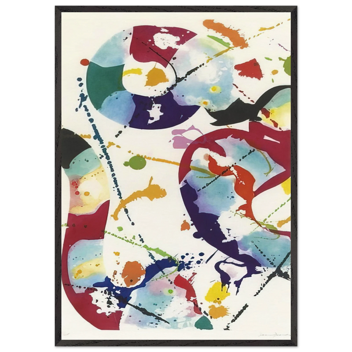 Untitled SFE-85 - Sam Francis 70x100 cm / 28x40 inches Framed Art Print – Black Wooden Frame
