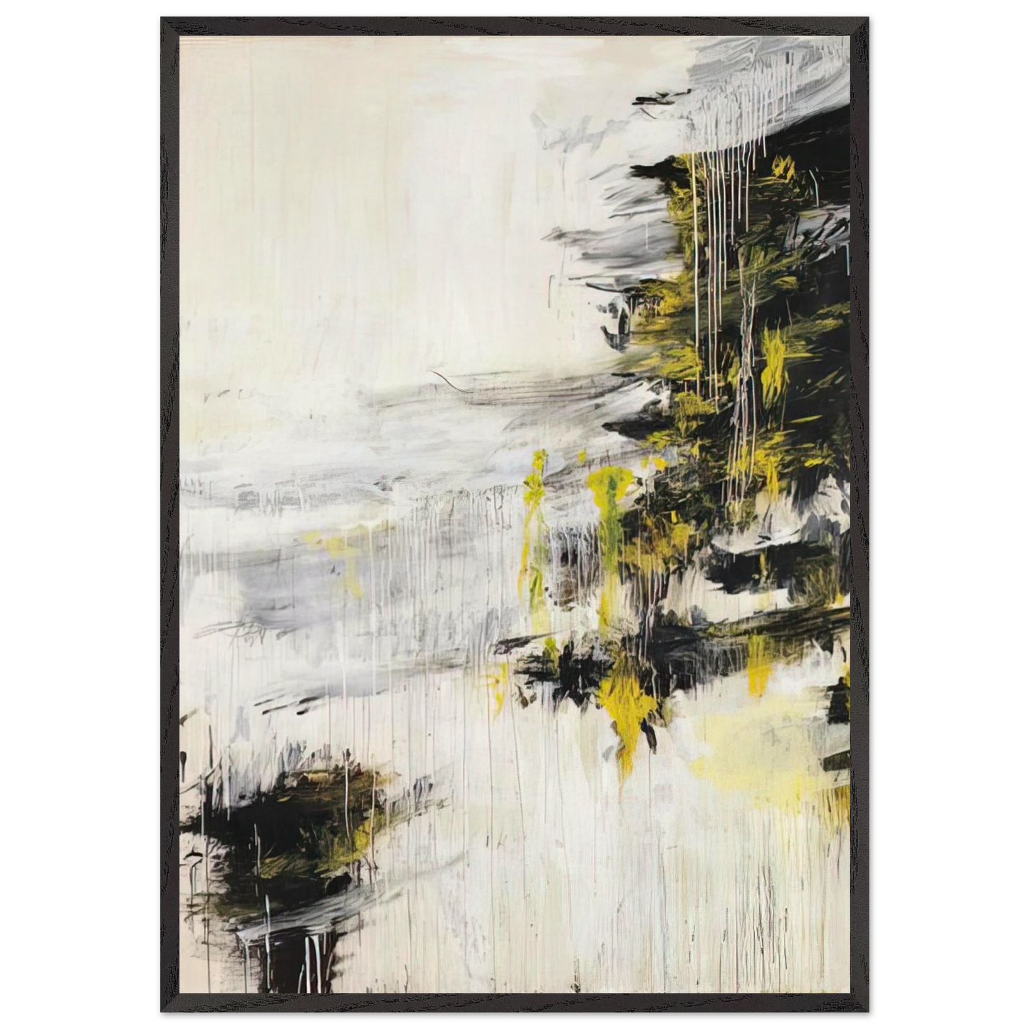 Quattro Stagioni II Inverno - Cy Twombly 70x100 cm / 28x40 inches Framed Art Print – Black Wooden Frame