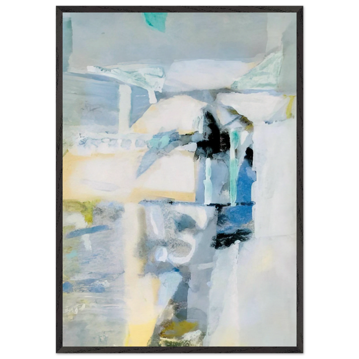 Reflexos - Lyrical Abstraction - Menez 70x100 cm / 28x40 inches Framed Art Print – Black Wooden Frame
