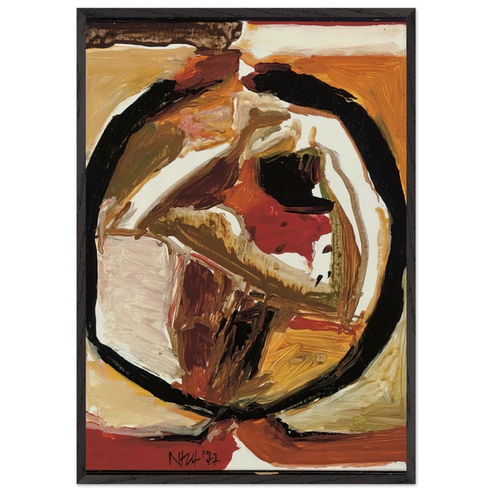Untitled - Abstract Art - S H Raza 70x100 cm / 28x40 inches Framed Art Print – Black Wooden Frame