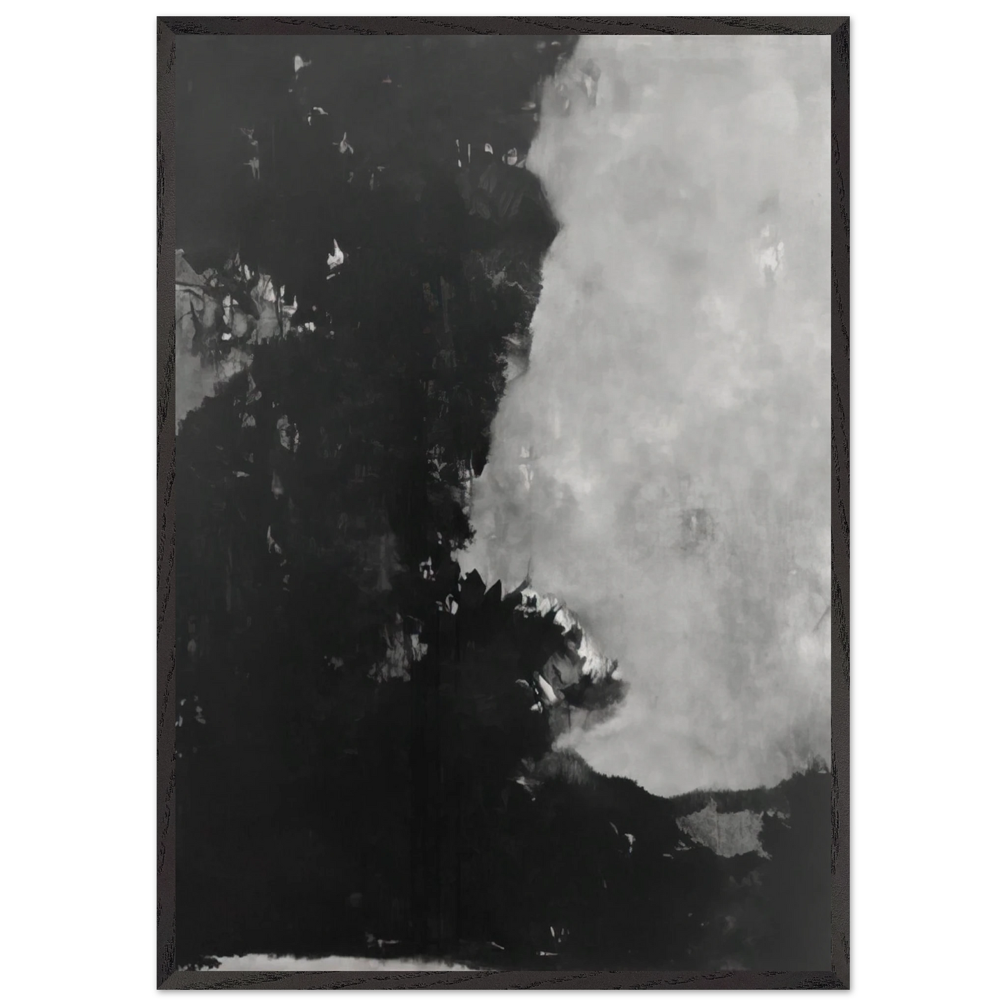Untitled Black Painting - 1950 N1 - Edward Corbett 70x100 cm / 28x40 inches Framed Art Print – Black Wooden Frame