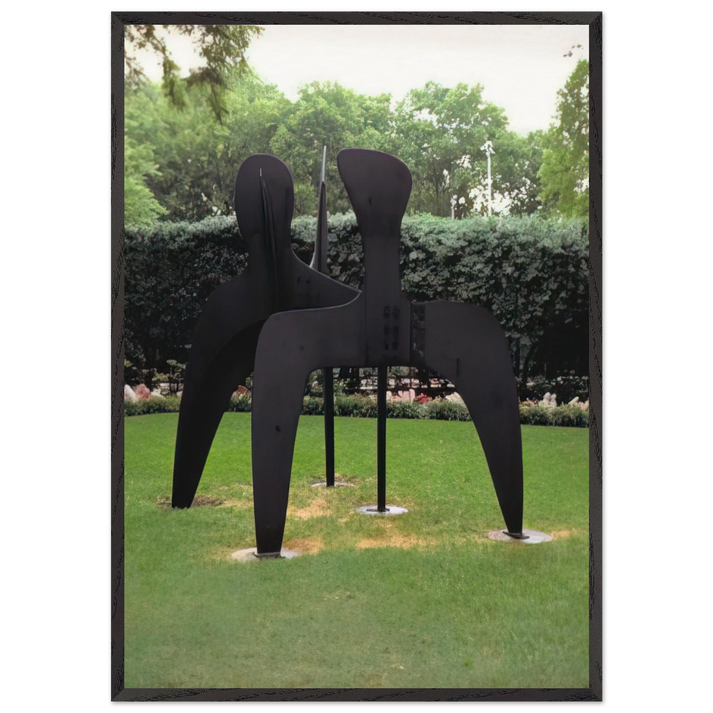 THREE BOLLARDS 1970 - Alexander Calder 70x100 cm / 28x40 inches Framed Art Print – Black Wooden Frame