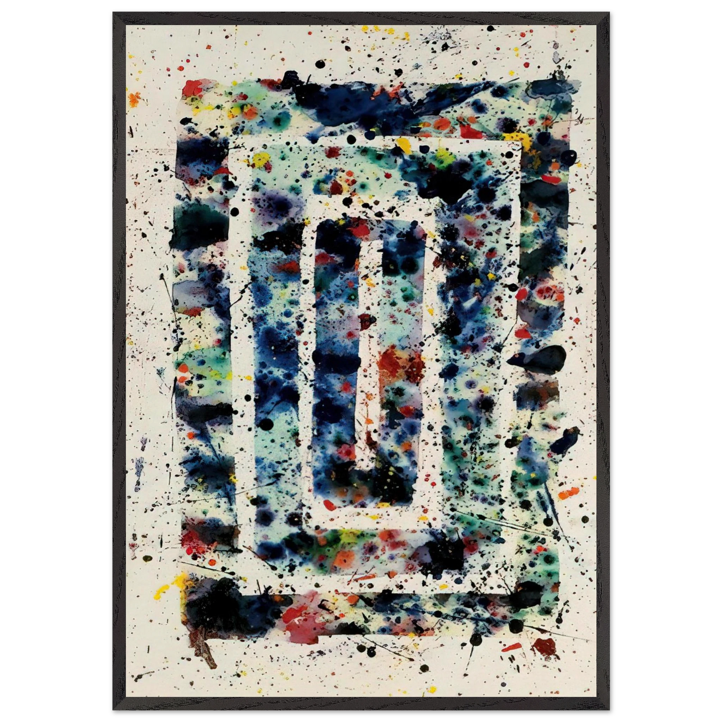 Untitled SF75-102 - Sam Francis 70x100 cm / 28x40 inches Framed Art Print – Black Wooden Frame
