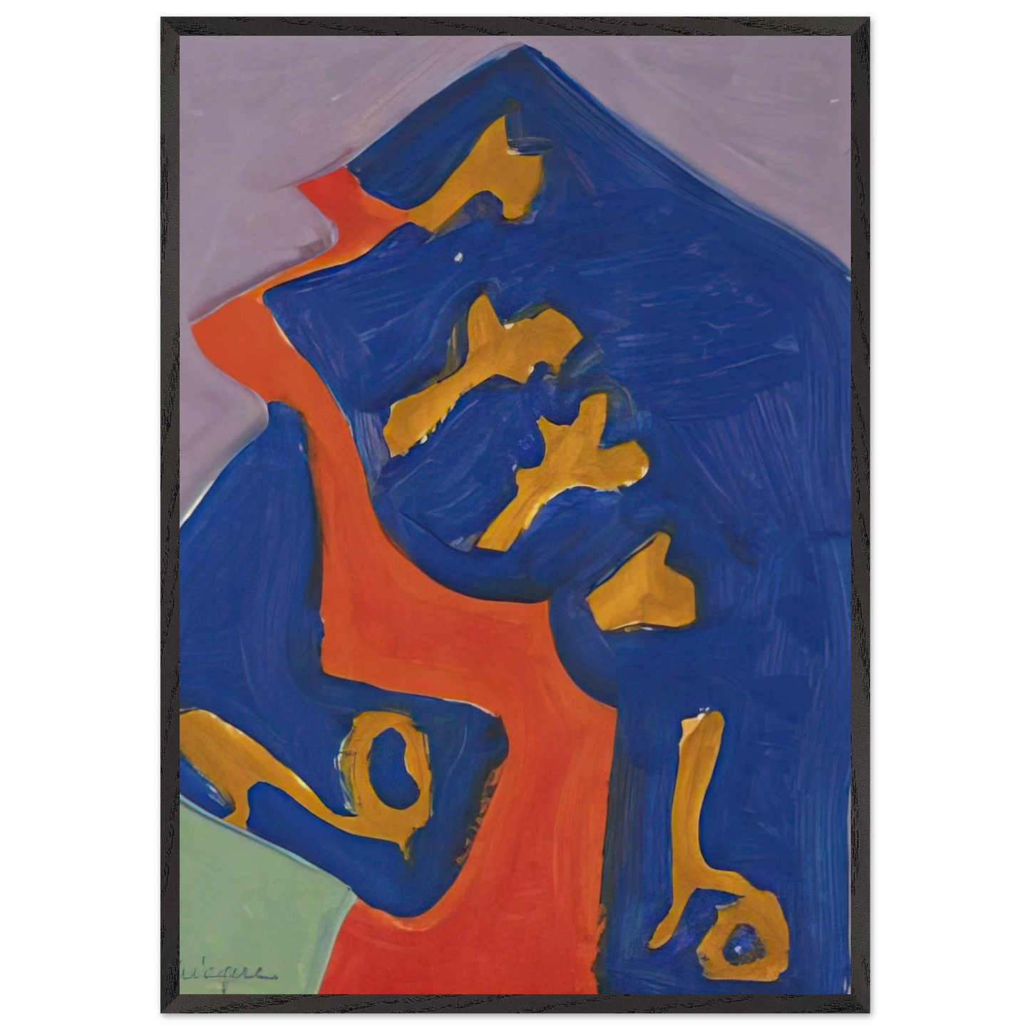 Untitled - Tachisme N5 - Charles Lapicque 70x100 cm / 28x40 inches Framed Art Print – Black Wooden Frame