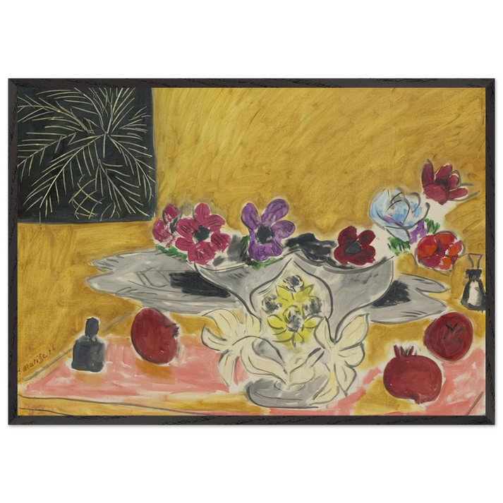 ANEMONES ET GRENADES 1946 - Henri Matisse 70x100 cm / 28x40 inches Framed Art Print – Black Wooden Frame