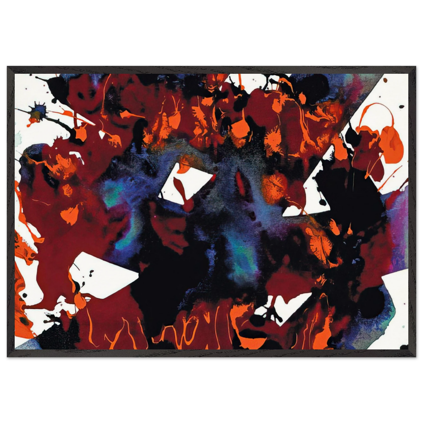Untitled SFP94-149 SFF 1819 - Sam Francis 70x100 cm / 28x40 inches Framed Art Print – Black Wooden Frame