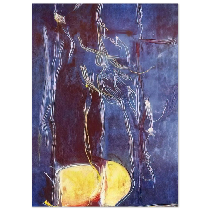 Helen Frankenthaler - All About Blue - 1994 Wall art - A3 (29.7 x 42 cm) - Premium Wooden Framed Poster With Fine Art Paper-canvas - Black frame