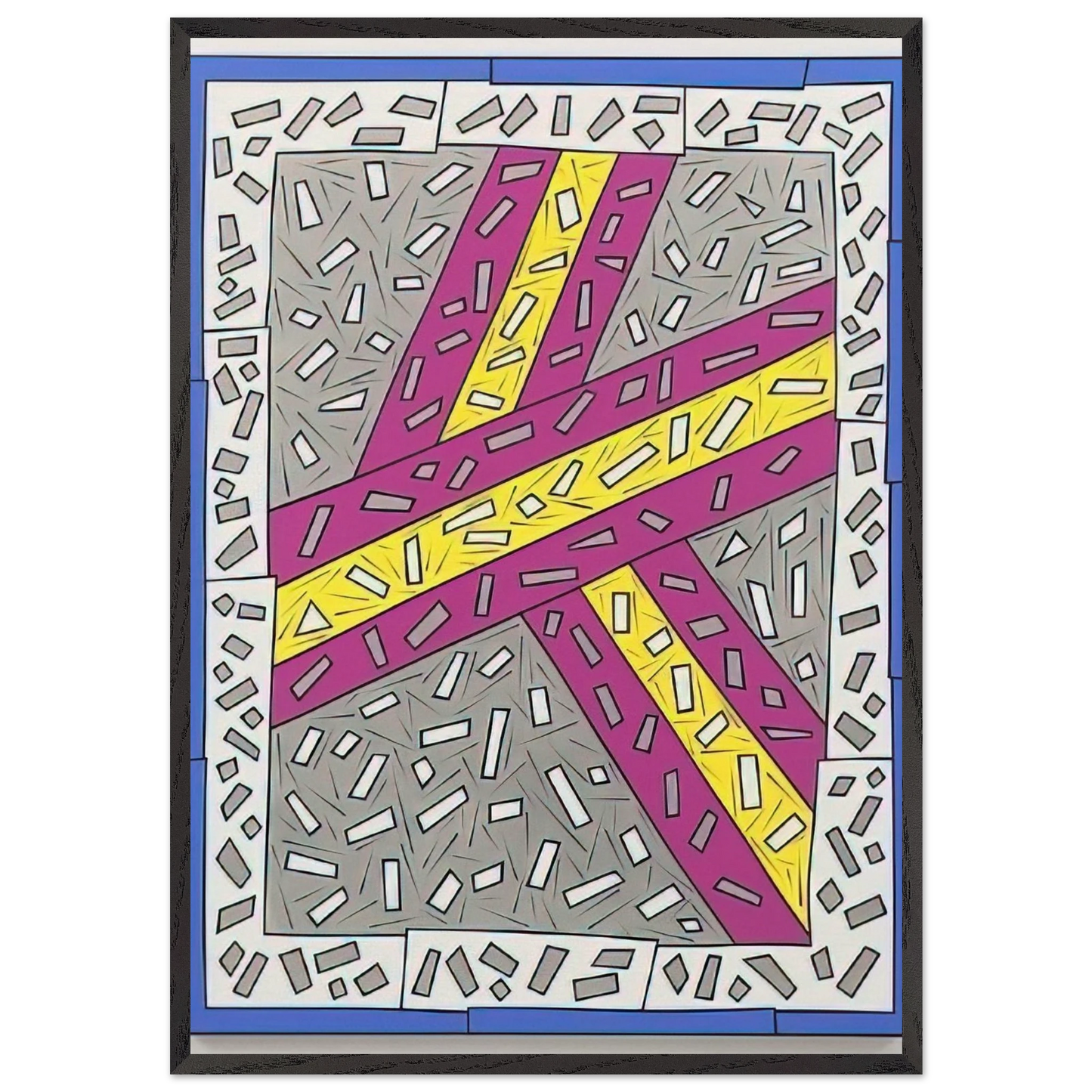 Grand Entrance - 1987 - Nicholas Krushenick 70x100 cm / 28x40 inches Framed Art Print – Black Wooden Frame