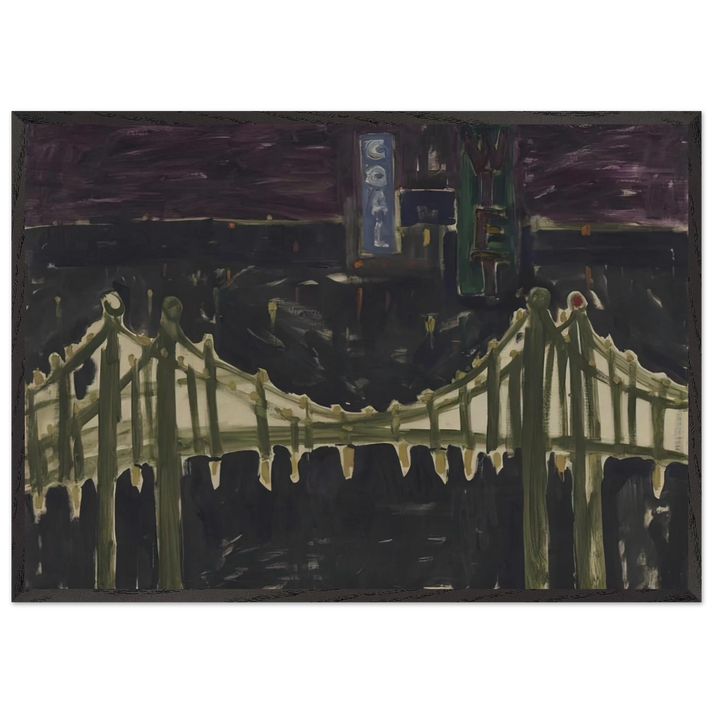 George Washington Bridge - Allan Kaprow 70x100 cm / 28x40 inches Framed Art Print – Black Wooden Frame