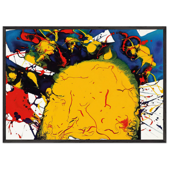 Untitled SFP94-141 SFF 1811 - Sam Francis 70x100 cm / 28x40 inches Framed Art Print – Black Wooden Frame