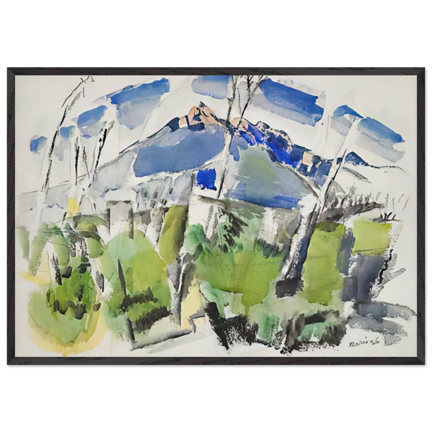 Mt Chocorua No 1 - 1926 - John Marin 70x100 cm / 28x40 inches Framed Art Print – Black Wooden Frame