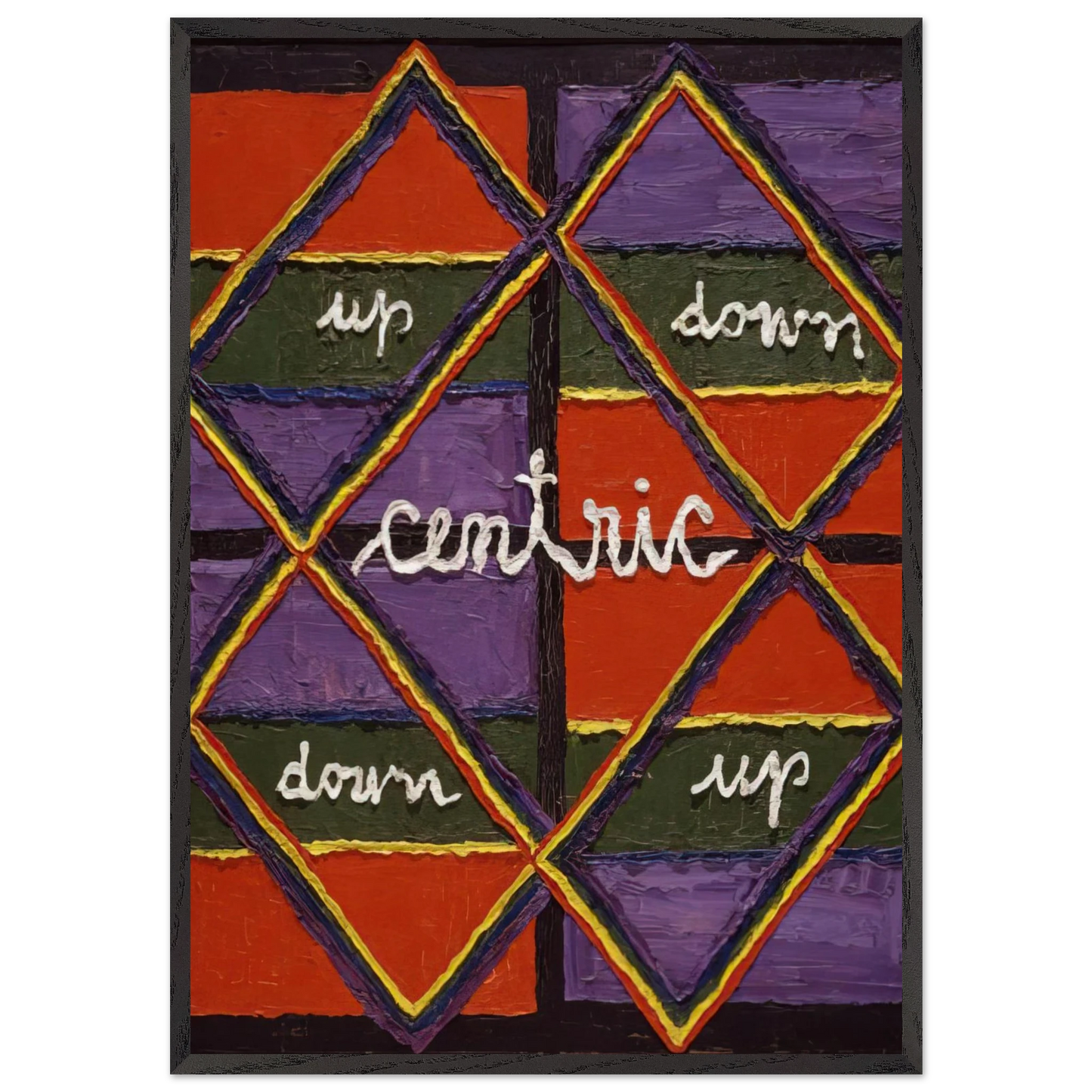 Interlacing Colors I - 1959 - Alfred Jensen 70x100 cm / 28x40 inches Framed Art Print – Black Wooden Frame