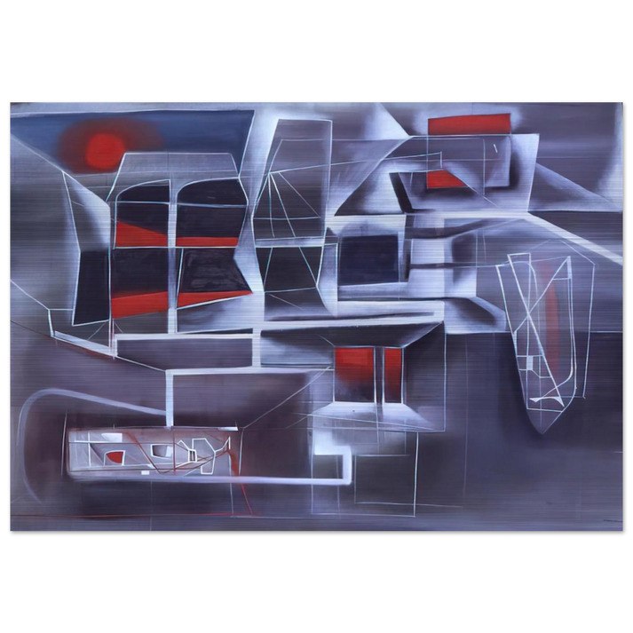 Night Subway - 1948 - Jimmy Ernst Brushed Aluminum Print - 70x100 cm / 28x40 inches | Jimmy Ernst Aluminum Print | Jimmy Ernst Prints