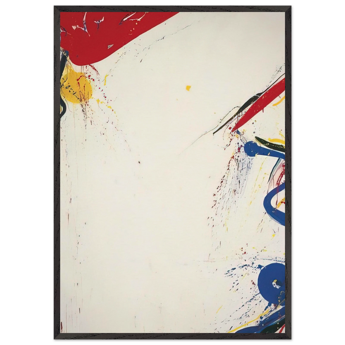When White - Sam Francis 70x100 cm / 28x40 inches Framed Art Print – Black Wooden Frame