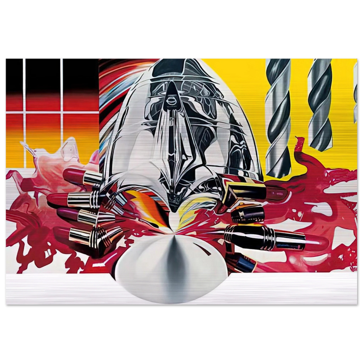 The Swimmer in the Econo-mist painting 3 - James Rosenquist Brushed Aluminum Print - 70x100 cm / 28x40 inches | James Rosenquist Aluminum Print | James Rosenquist Prints