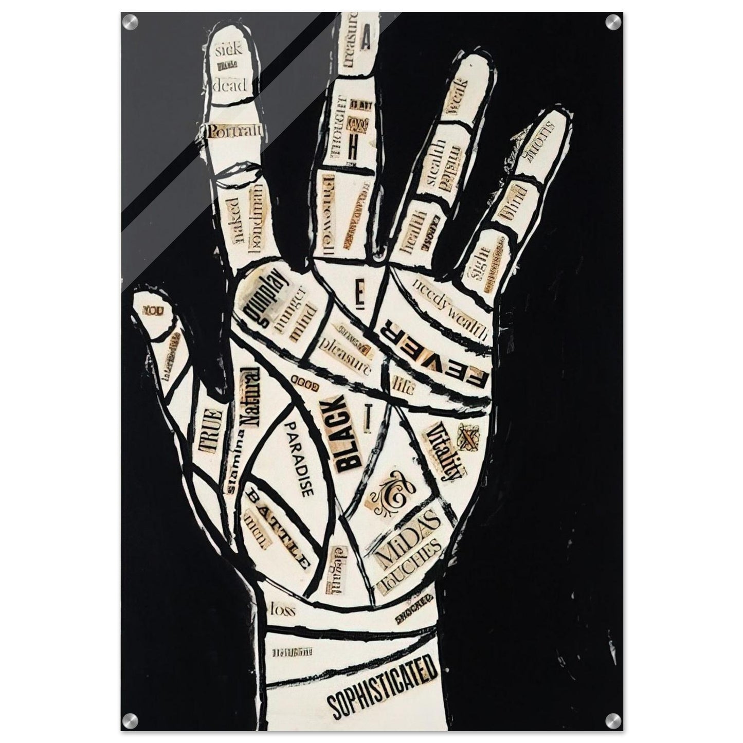 Hand - Andy Warhol Acrylic Print - 70x100 cm / 28x40″ inches