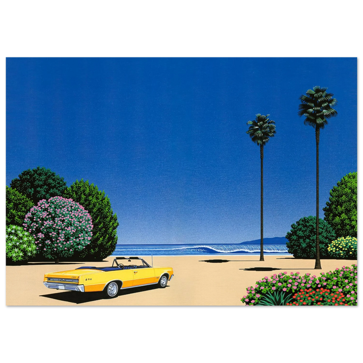 Hiroshi Nagai - Sweet Breeze Alt Coastline at Lover’s Point Wall Art - 60x80 cm / 24x32 inches - Premium Wooden Framed Poster With Fine Art Paper - Black frame