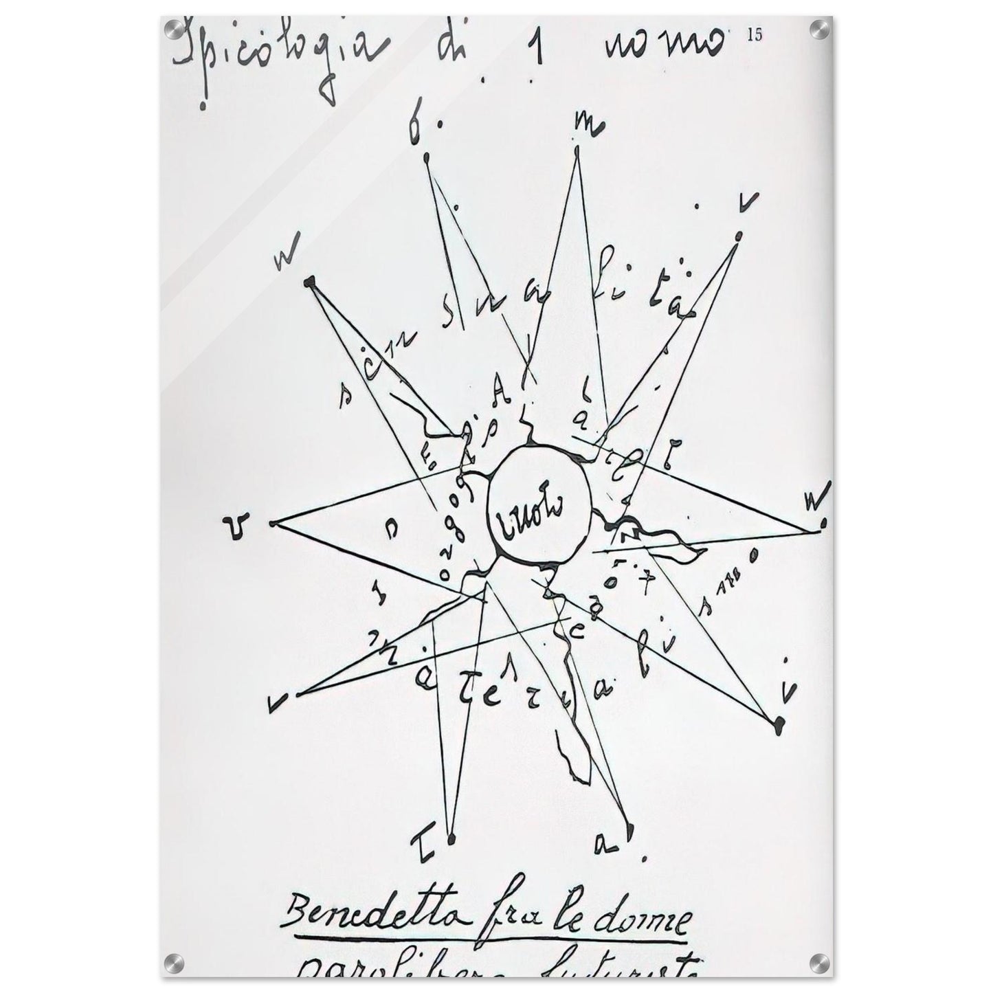 Spicologia di 1 Uomo - 1919 Italy - Benedetta Cappa Acrylic Print - 70x100 cm / 28x40″ inches | Benedetta Cappa Wall Art | Benedetta Cappa Prints