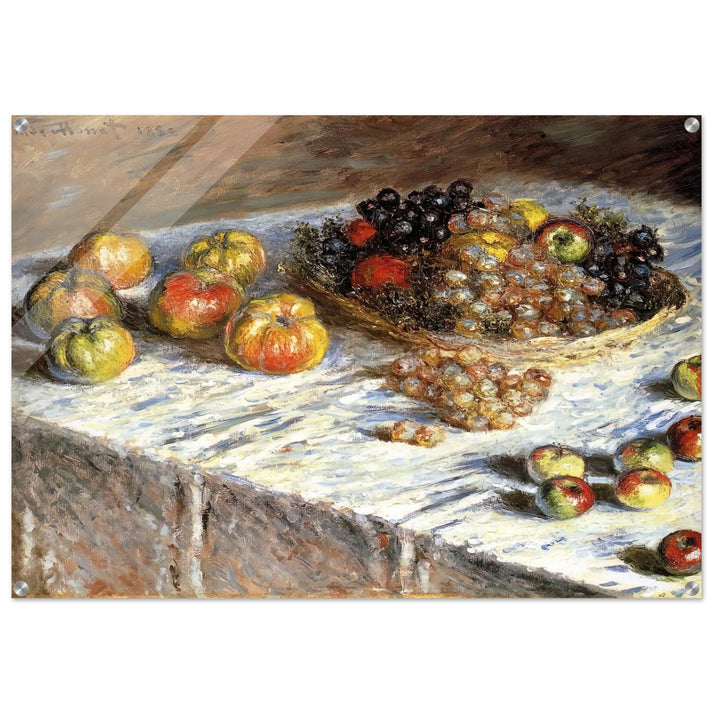 Still Life with Apples And Grapes - claude monet Acrylic Print - 70x100 cm / 28x40″ inches