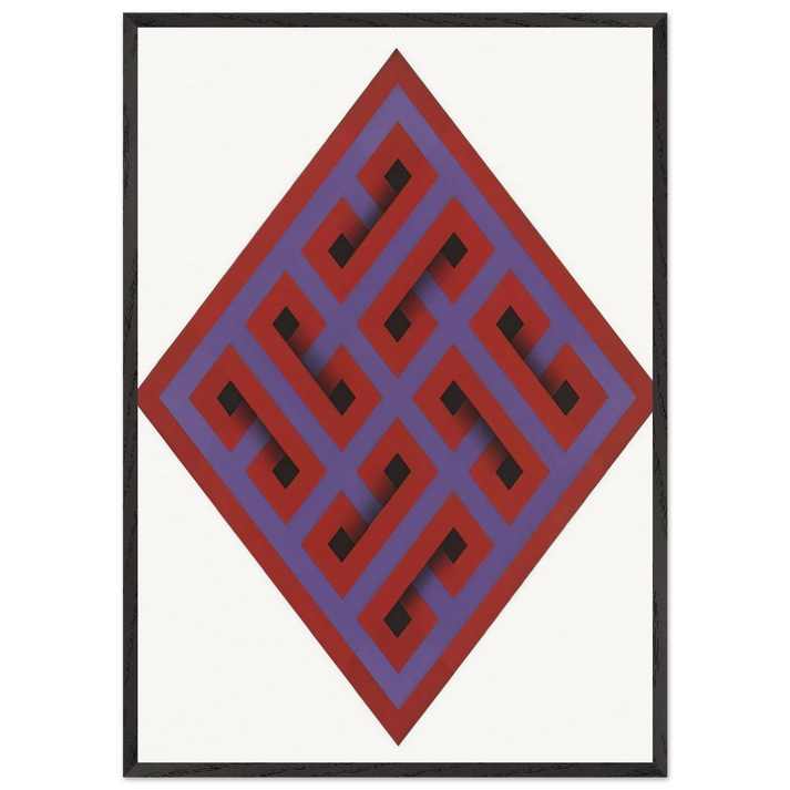 Mur-Mur - 1968 - Omar Rayo 70x100 cm / 28x40 inches Framed Art Print – Black Wooden Frame