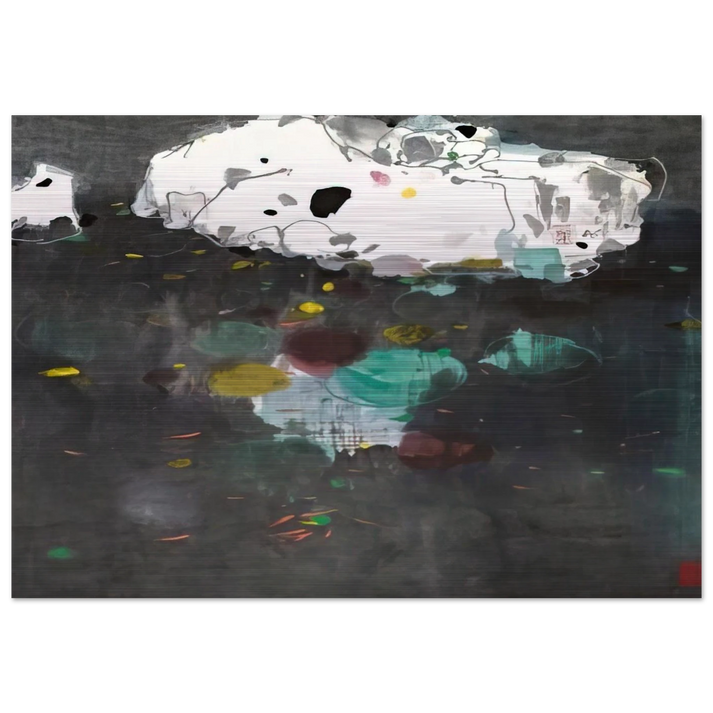 Fishes - 1986 - Wu Guanzhong Brushed Aluminum Print - 70x100 cm / 28x40 inches | Wu Guanzhong Aluminum Print | Wu Guanzhong Prints