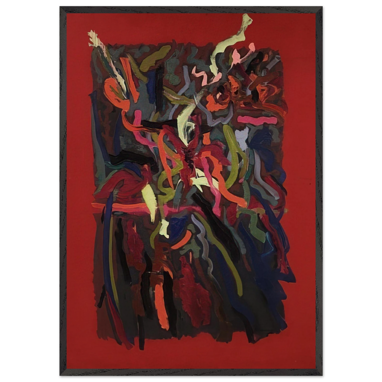 Untitled - 1963 N9 - John Ferren 70x100 cm / 28x40 inches Framed Art Print – Black Wooden Frame