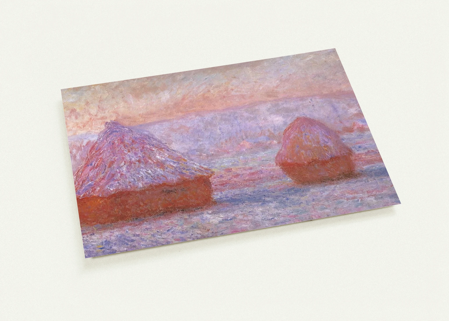 Grainstacks at Giverny, Morning Effect By claude monet Pack of 10 Post Cards | claude monet Post Cards | A6 (10.5 x 14.8 cm) - 4.1 x 5.8 inches