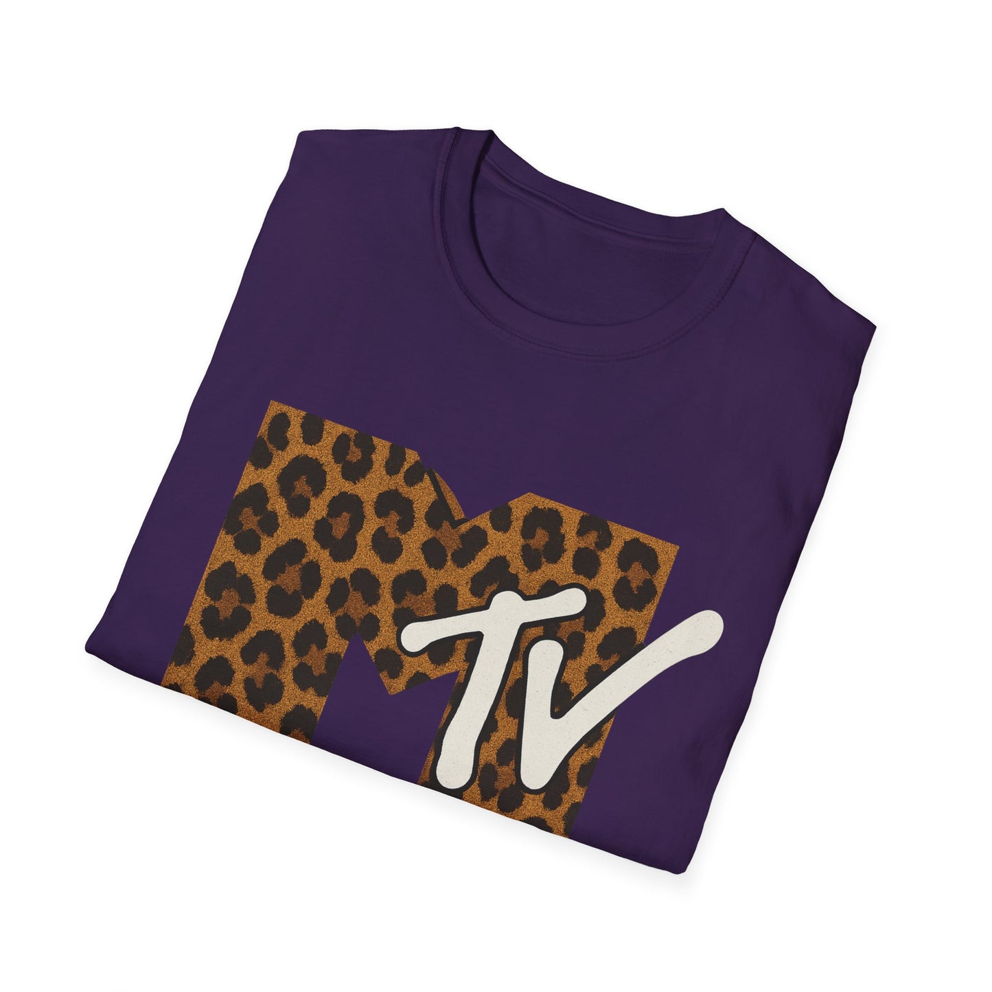 Camiseta gráfica vintage con estampado de guepardo de MTV, camiseta retro de música, televisión, banda de los años 80 y 90, camiseta unisex con estampado animal de rock