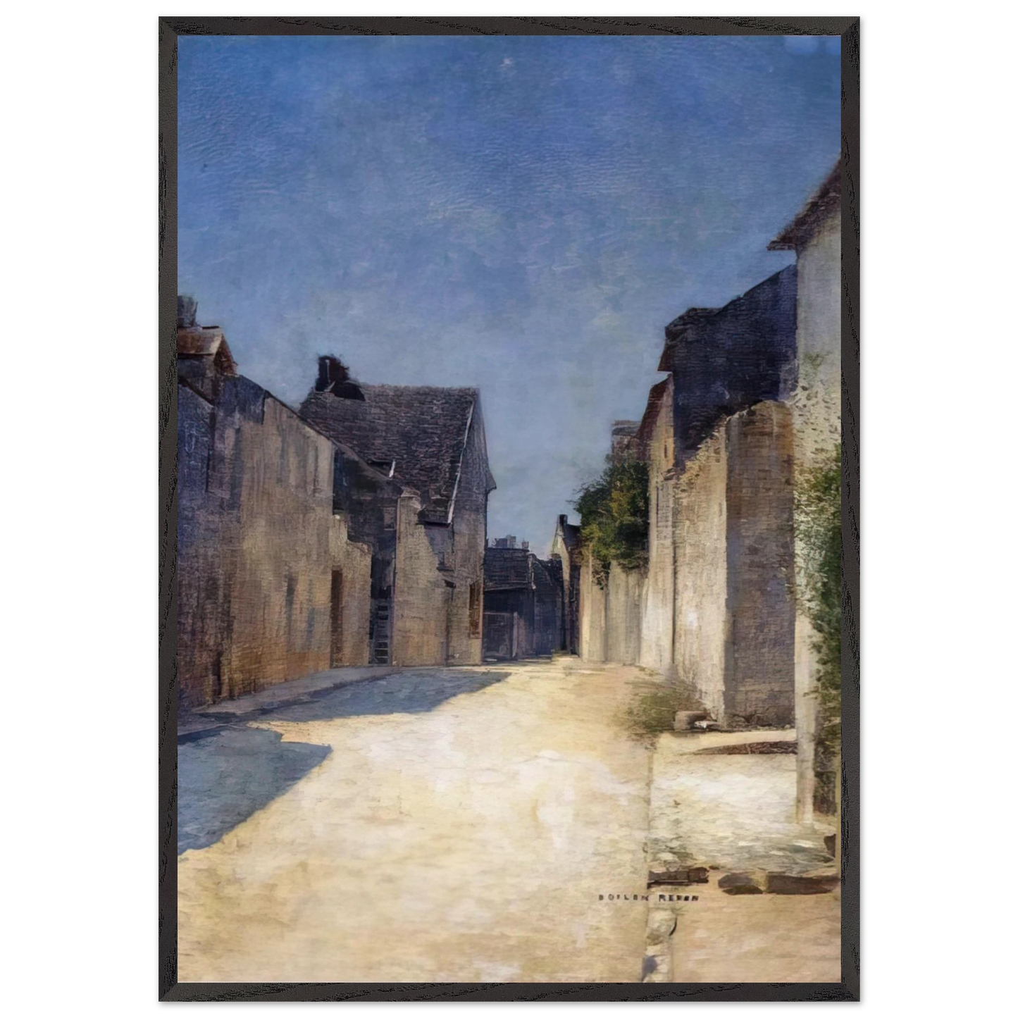 STREET IN SAMOIS 1888 - Odilon Redon 70x100 cm / 28x40 inches Framed Art Print – Black Wooden Frame