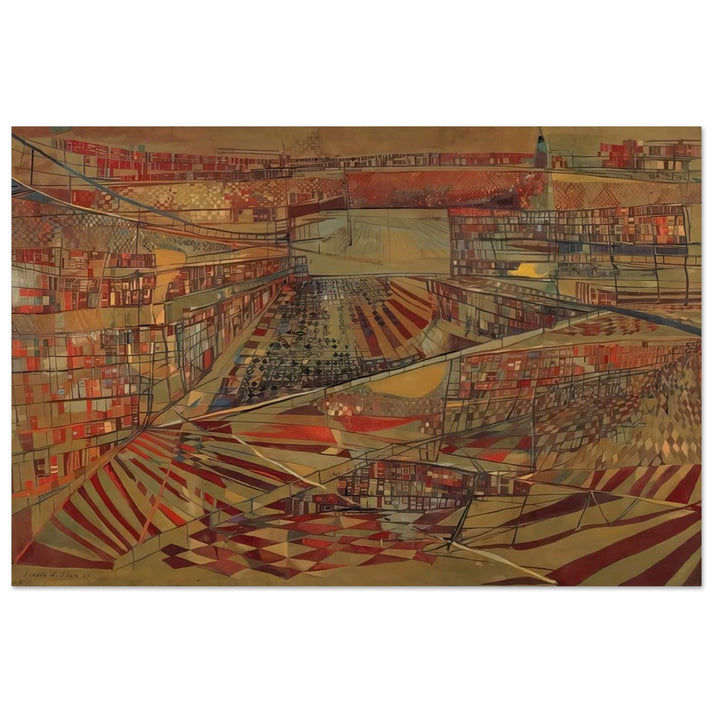 Bibliothèque - 1949 - Maria Helena Vieira da Silva Art Prints - 100x150 cm / 40x60″ inches | Maria Helena Vieira da Silva Poster | Maria Helena Vieira da Silva Prints