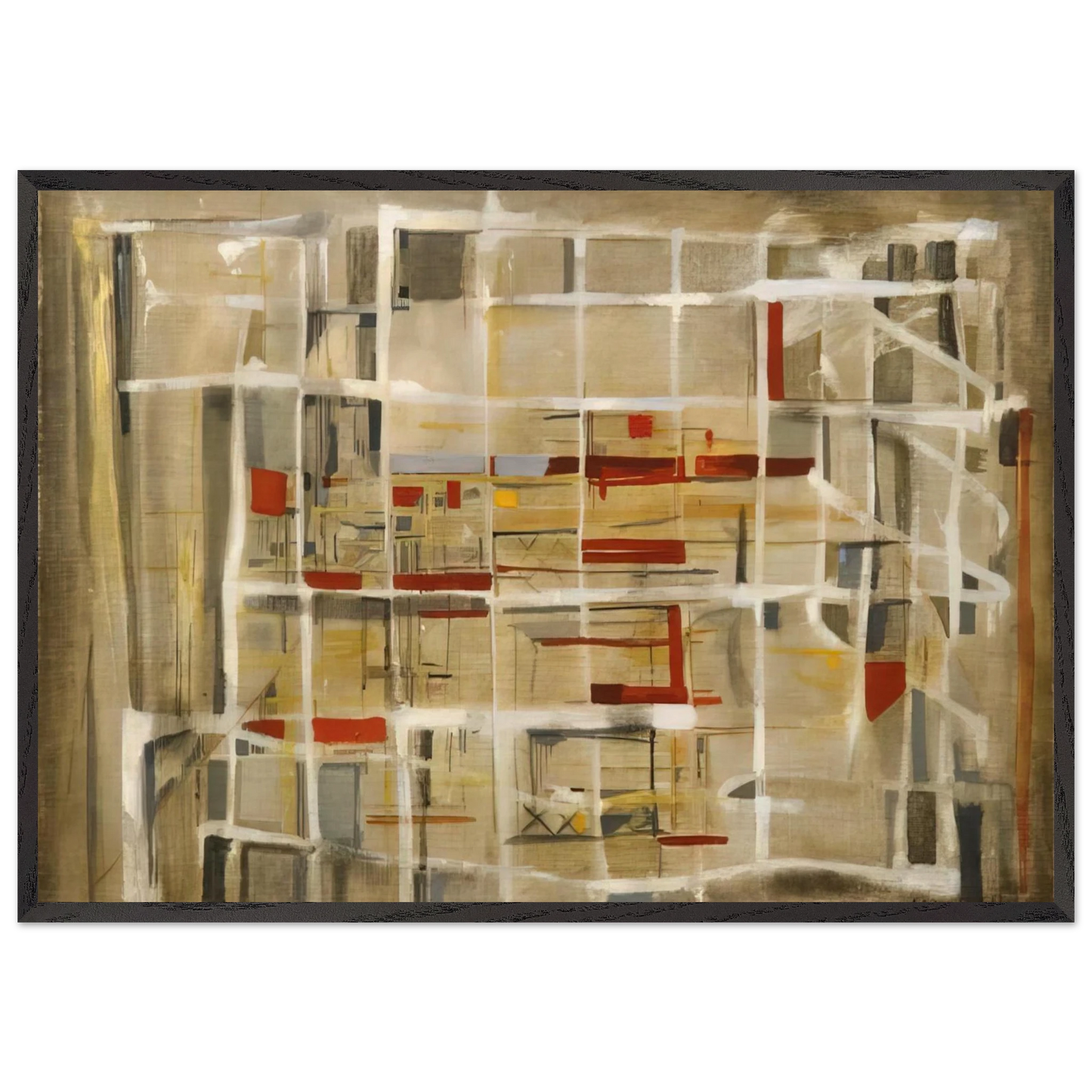Interieur a la spirale - 1949 - Maria Helena Vieira da Silva 70x100 cm / 28x40 inches Framed Art Print – Black Wooden Frame