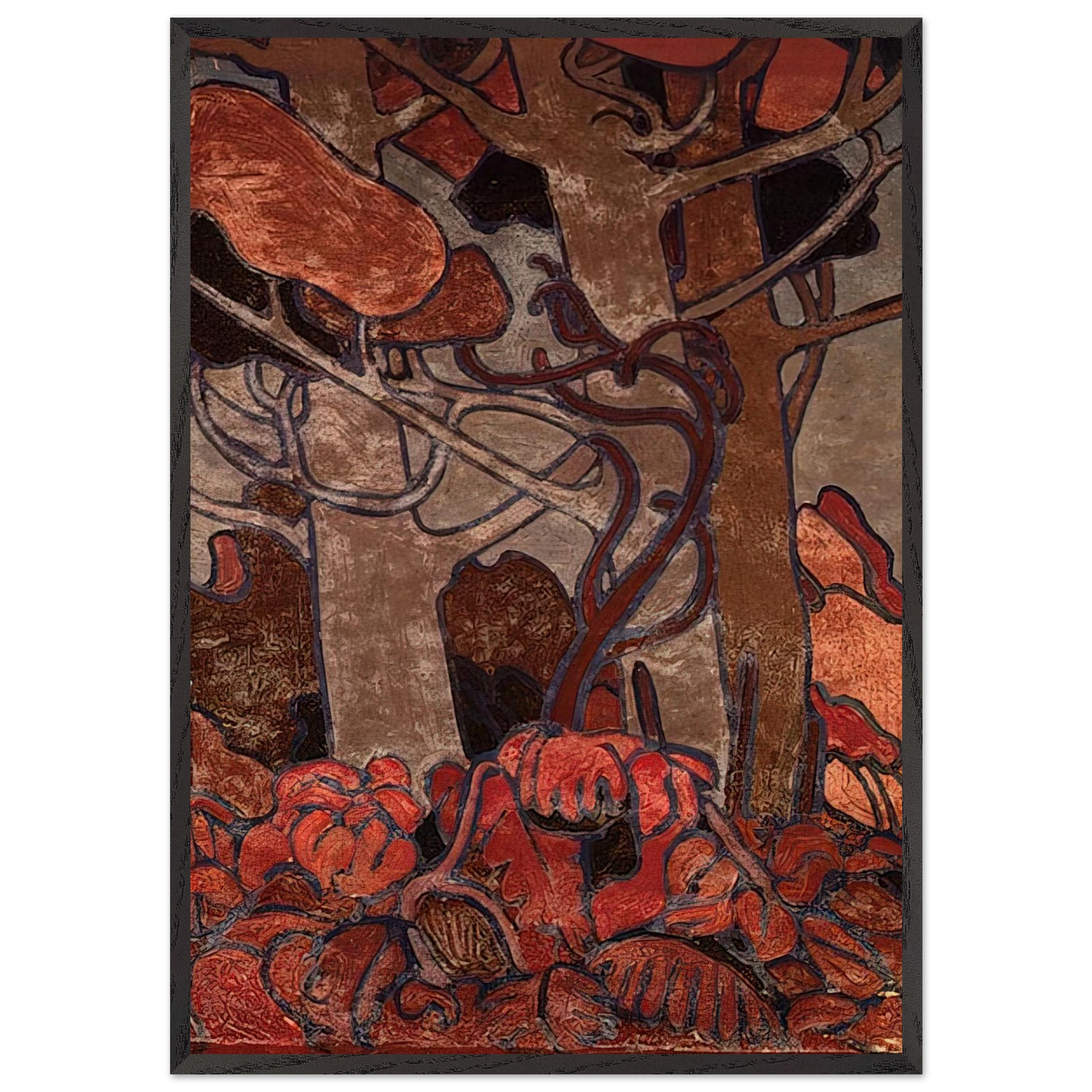 FOREST UNDERGROWTH I 1916 - Tom Thomson 70x100 cm / 28x40 inches Framed Art Print – Black Wooden Frame